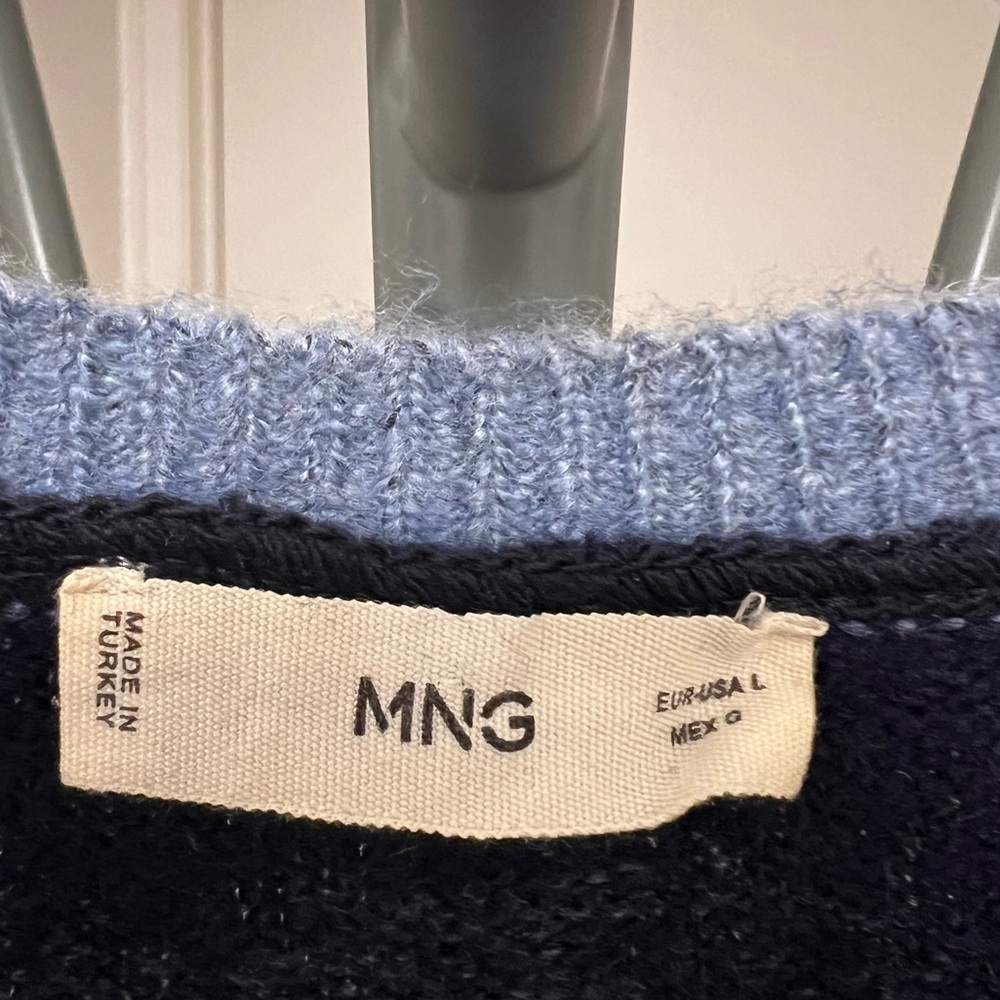 Mango Navy and Light Blue Knit dress - Picture 4 of 6
